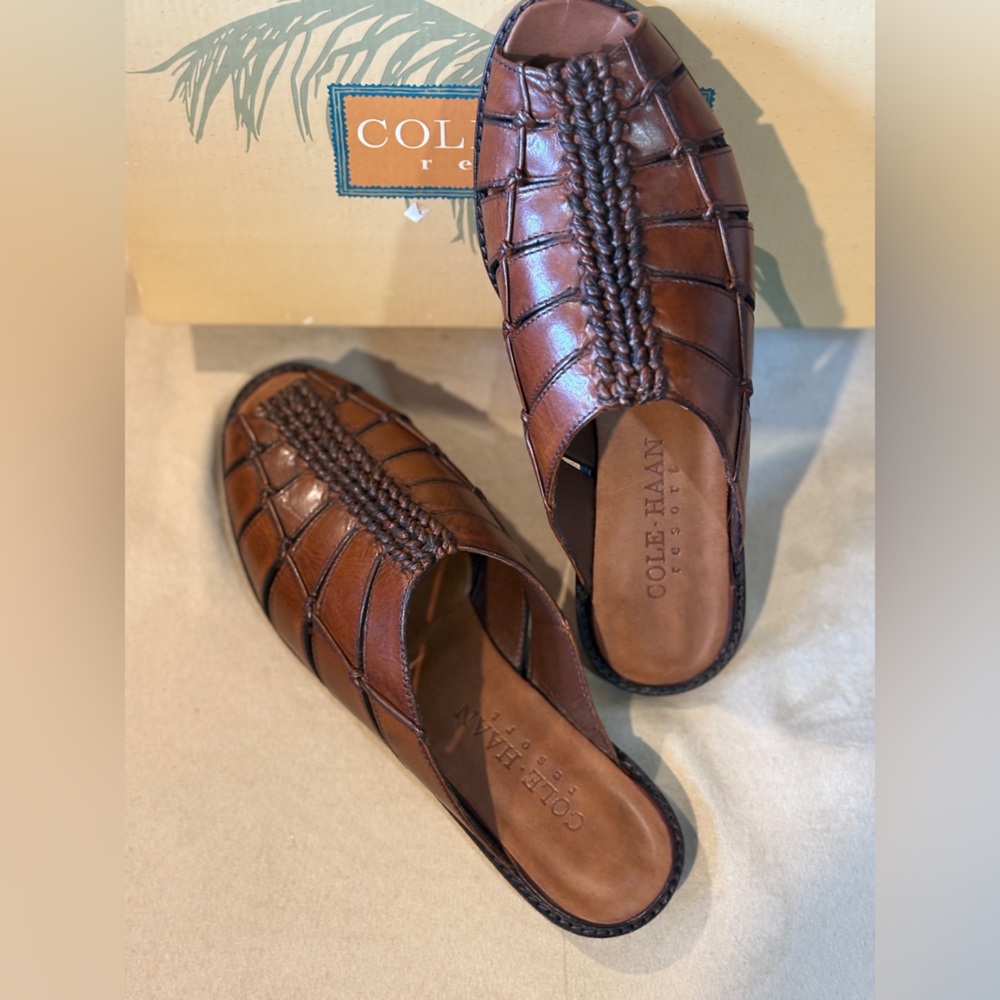 Cole Haan Leather Mule Slip On Slides Size 9